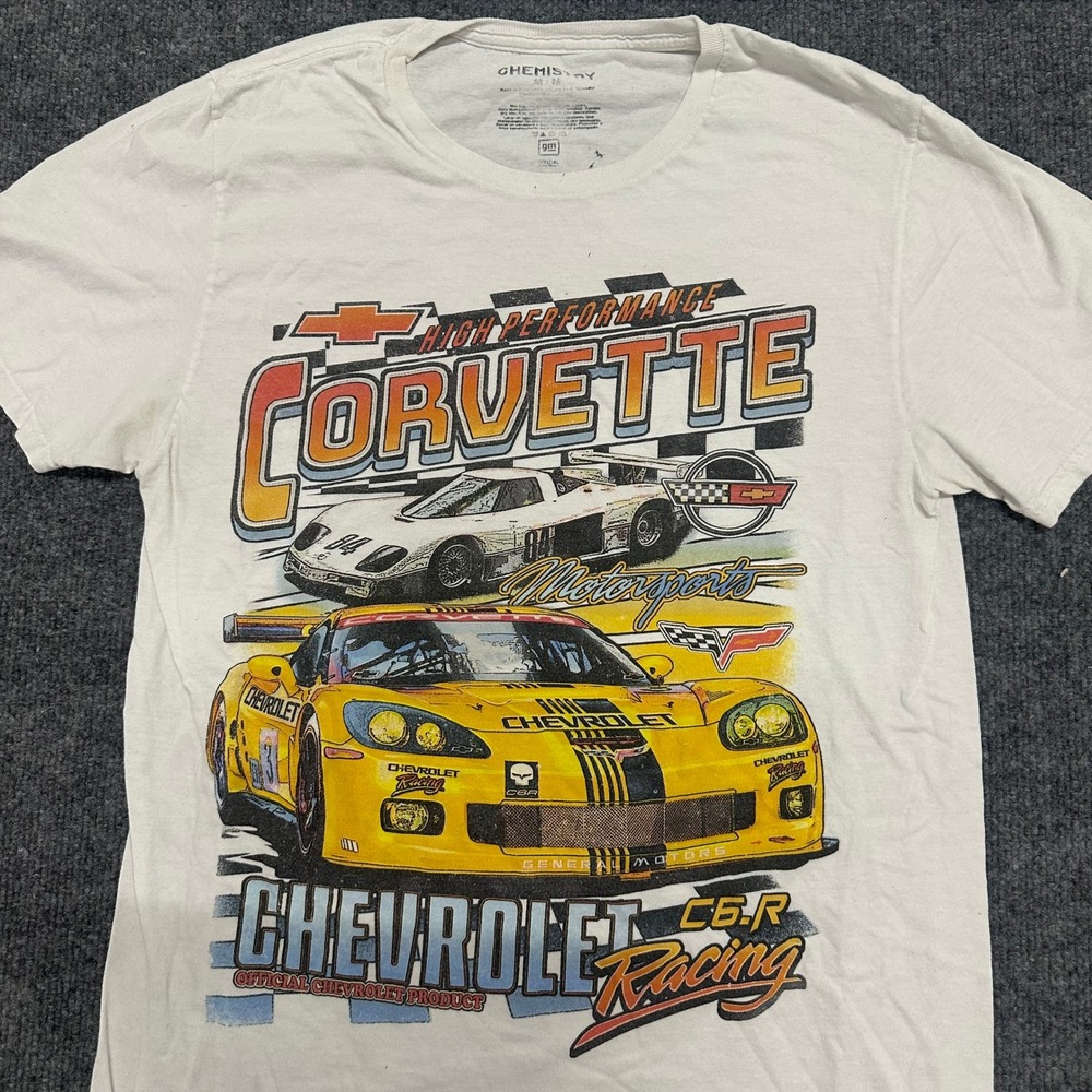 Chemistry T-Shirt Mens Size M White Corvette Racing C6.R Graphic Motorsports Tee